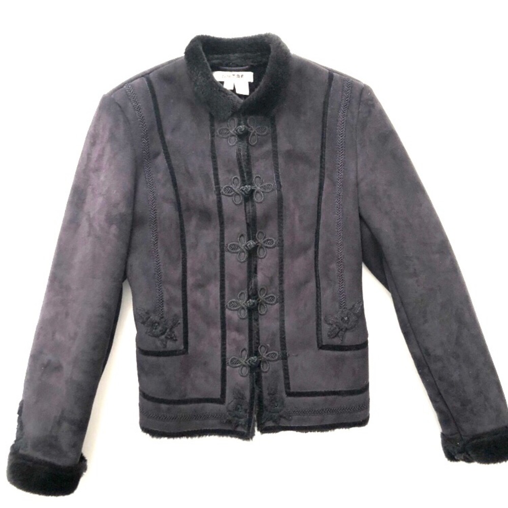 Zara suede shearling embellished coat * - Picture 1 of 8
